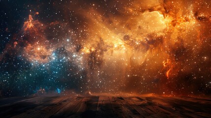 Majestic galactic scene with glowing nebulae and celestial dust, inspiring awe and symbolizing the vastness of space, Concept of cosmos and exploration - obrazy, fototapety, plakaty