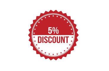 5% discount red ribbon label banner. Open available now sign or 5% discount tag.