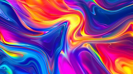 Colorful psychedelic abstract wave background - obrazy, fototapety, plakaty