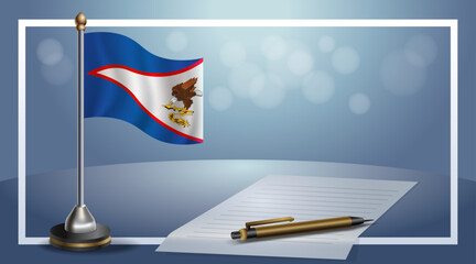American Samoa National Day, flag template banner vector Illustration - obrazy, fototapety, plakaty