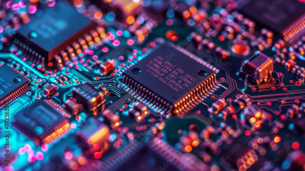 Poster Close Up of Computer Circuit Board