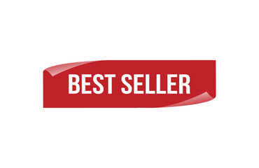 Best seller red ribbon label banner. Open available now sign or best seller tag.