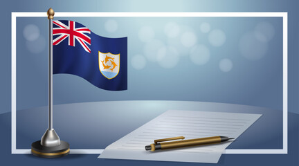 Anguilla National Day, flag template banner vector Illustration - obrazy, fototapety, plakaty