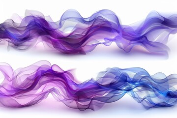 Set of modern elements showing an air flow effect. Abstract light effect blowing from an air conditioner, purifier, or humidifier. Dynamic blurred motion. - obrazy, fototapety, plakaty