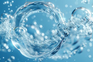 An air vortex light effect concept of bubbles spiraling out of a foam detergent. Modern illustration of a weird blurred spiral motion.