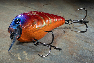 Orange and purple fishing bait