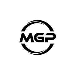 MGP letter logo design in illustration. Vector logo, calligraphy designs for logo, Poster, Invitation, etc.