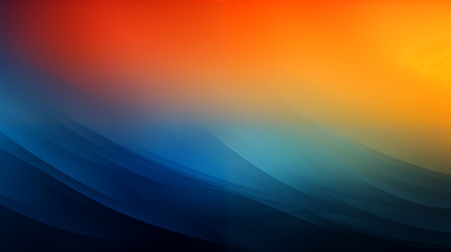 Fiery Orange to Blue Gradient Waves Background