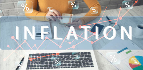 virtual screen and selecting inflation - obrazy, fototapety, plakaty