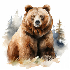 Fototapeta premium watercolor of a bear