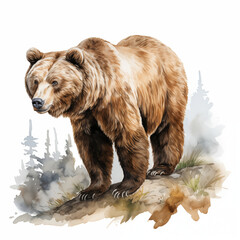 Fototapeta premium watercolor of a bear