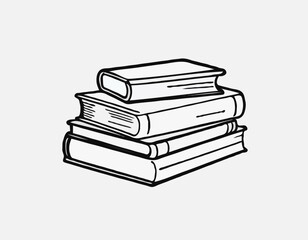 Books Doodle Icon. Hand Drawn Symbol Vector