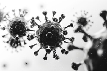 An abstract polygonal force field protecting from viruses on a light background. Illustration of a shield protecting from microscopic germs.