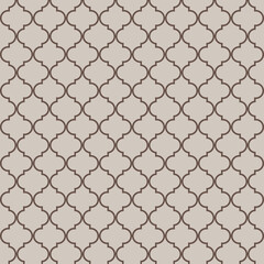 Arabesque Mosaic. Geometric Trellis Tile. Quatrefoil Arabian Ethnic Tesselation. Cool Persian Pattern. Traditional Seamless Moroccan Ornament . Vintage Geo Hijri.