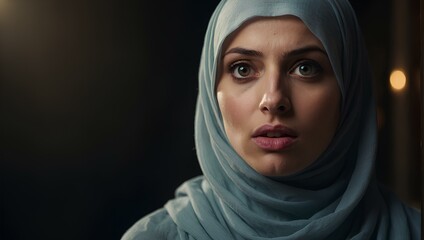 A beautiful woman wearing hijab