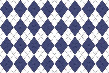 Argyle pattern. Navy Blue with thin  line. Seamless geometric background for fabric, textile, men's clothing, wrapping paper. Backdrop for Little Gentleman party invite card