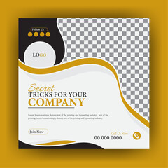 Corporate and creative business social media post design for marketing