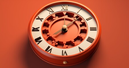 clock icon 3d rendering isometric style.
