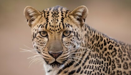 A Leopard With Its Ears Pricked Forward Curious