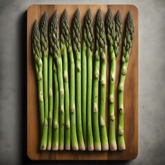 asparagus on a wooden board
