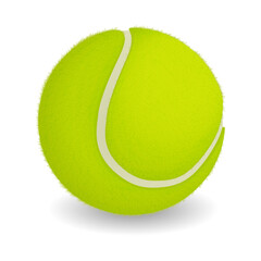 Vector realistic tennis ball isolated on white background. Vector illustration.