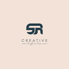 Creative unique letter SR RS initial based stylish business logo design.