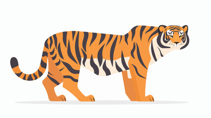 Vector illustration of a tiger flat cartoon vactor