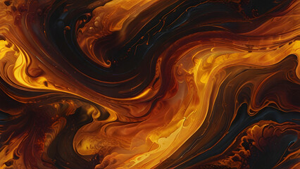 Glowing amber currents twist - obrazy, fototapety, plakaty
