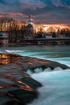 sunset in the city