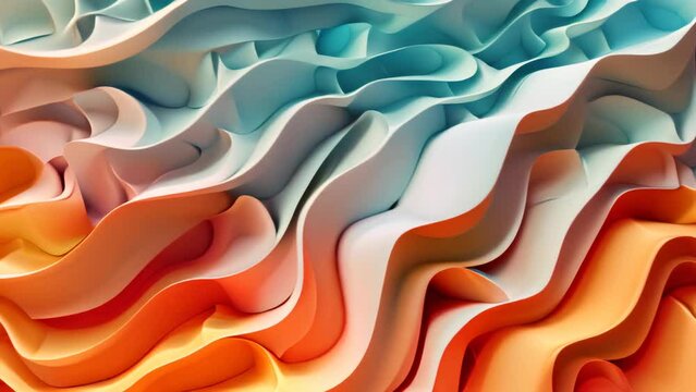 Abstract wavy pattern in warm and cool hues. Digital art texture with a smooth gradient design. 