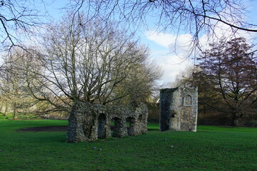 Abbey Gardens in Bury St Edmunds, Suffolk, UK, February 2024