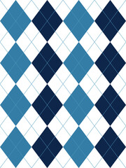 Argyle pattern. Blue with thin  line. Seamless geometric background for fabric, textile, men's clothing, wrapping paper. Backdrop for Little Gentleman party invite card