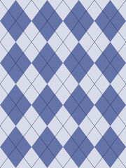 Argyle pattern. Blue with thin  line. Seamless geometric background for fabric, textile, men's clothing, wrapping paper. Backdrop for Little Gentleman party invite card