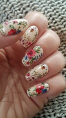 Floral nail designs, botanical beauty, a garden in hand