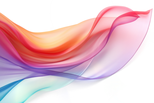 rainbow flying fabric 3d wave flow cloth wavy fabric isolated