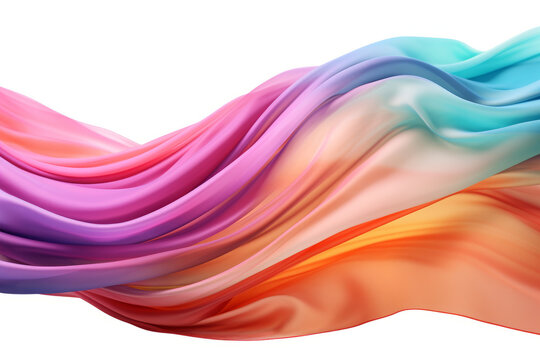 rainbow flying fabric 3d wave flow cloth wavy fabric isolated
