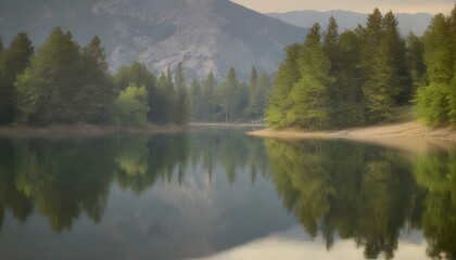 A Close Up Of A Tranquil Lake With Still Water Re