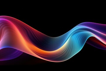 3d rendering of a multi colored flowing , abstract wavy iridescent background - obrazy, fototapety, plakaty