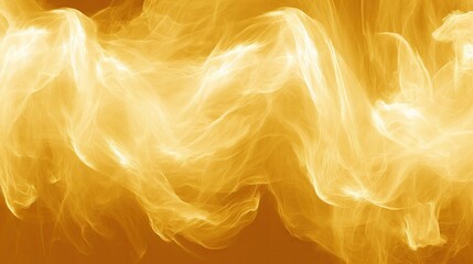 Closeup of flames in brown and amber hues on a yellow backdrop