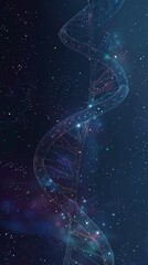 DNA double helix genetic material. Gene sequencing abstract design. Floating in space background, .science, abstract, biology, biotechnology, molecular, health, genetic