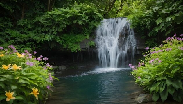 a close up photograph of a cascading waterfall sur upscaled 2