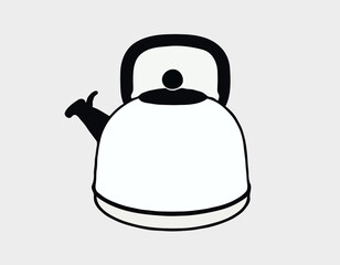 Black And White Tea Kettle Icon