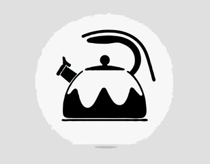 Black And White Tea Kettle Icon