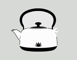 Black And White Tea Kettle Icon