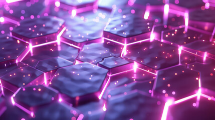 Skin surface composed of glowing hexagons after applying antioxidant-rich serum