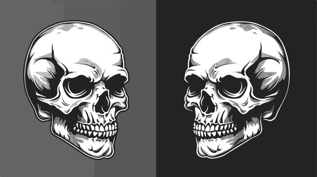 Vector skull head sport mascot illustration  shirt