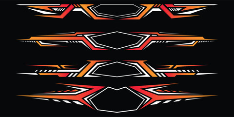 Sport car decal stripes. Speed lines, Sports stripes, racing tuning strips and car sticker vector set. Vector illustration  - obrazy, fototapety, plakaty