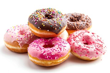 donuts on isolated white background