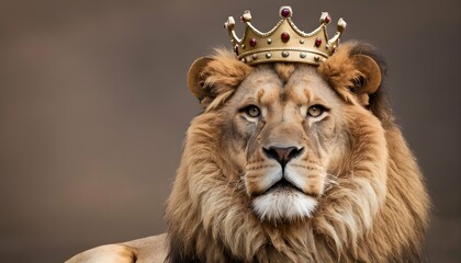 A Lion With A Crown Looking Majestic  2