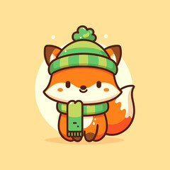 Festive Winter Fox in Green Accessories
